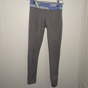 Ivivva grey leggings with multicolor waistband size 4
